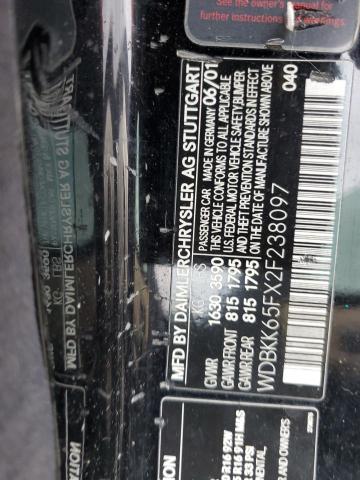 Photo 10 from auction – 2002 MERCEDES-BENZ SLK 320 with VIN WDBKK65FX2F238097