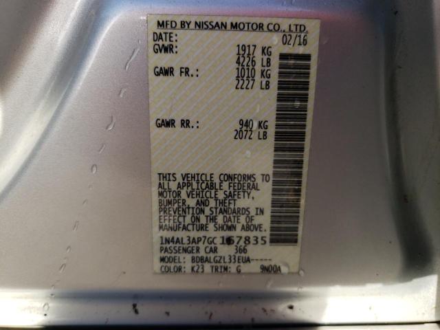 Photo 10 from auction – 2016 NISSAN ALTIMA 2.5 with VIN 1N4AL3AP7GC167835