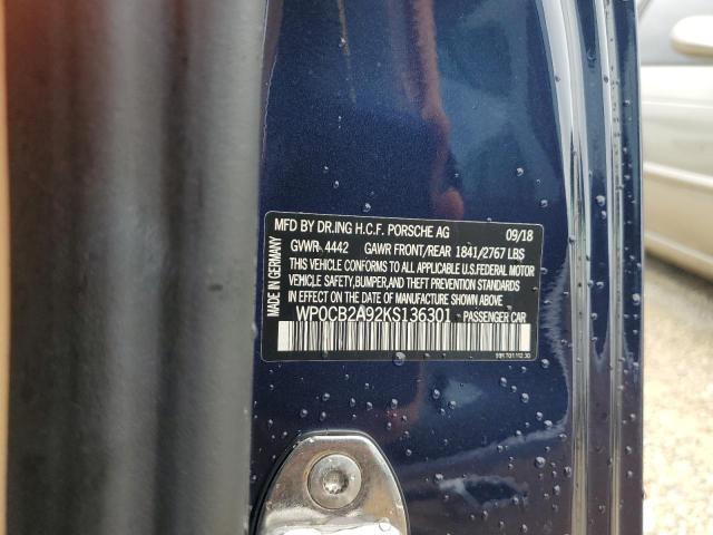 Photo 10 from auction – 2019 PORSCHE 911 CARRER with VIN WP0CB2A92KS136301