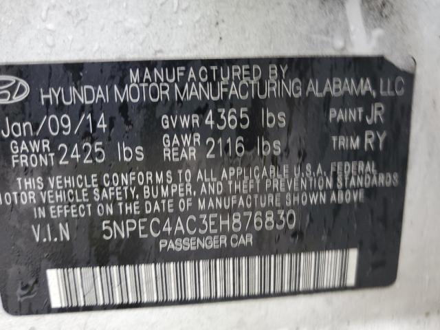 Photo 10 from auction – 2014 HYUNDAI SONATA SE with VIN 5NPEC4AC3EH876830