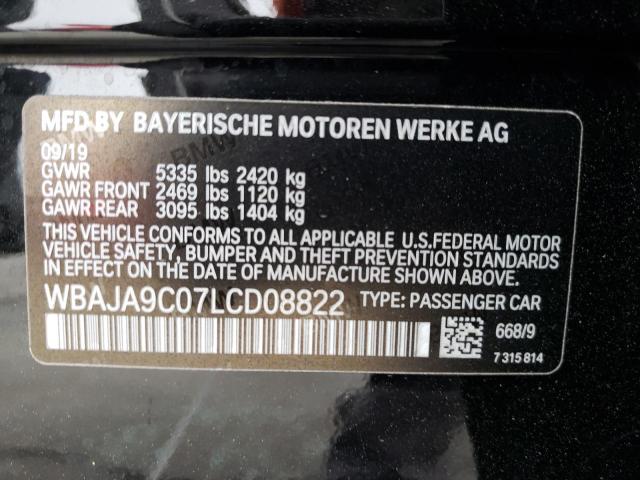 Photo 10 from auction – 2020 BMW 530E with VIN WBAJA9C07LCD08822