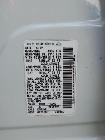 Photo 10 from auction – 2013 NISSAN ROGUE S with VIN JN8AS5MT7DW001802