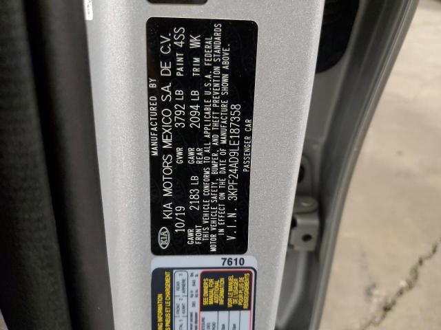 Photo 10 from auction – 2020 KIA FORTE FE with VIN 3KPF24AD9LE187358