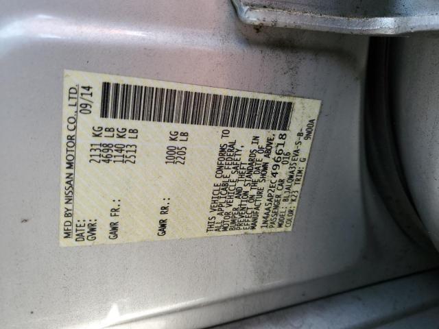 Photo 10 from auction – 2014 NISSAN MAXIMA S with VIN 1N4AA5AP2EC496618