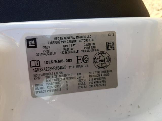 Photo 10 from auction – 2014 GMC YUKON SLE with VIN 1GKS2AE08ER104325