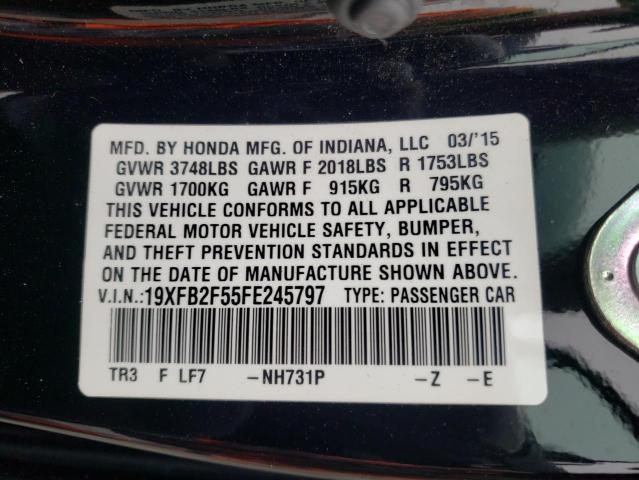 Photo 10 from auction – 2015 HONDA CIVIC LX with VIN 19XFB2F55FE245797