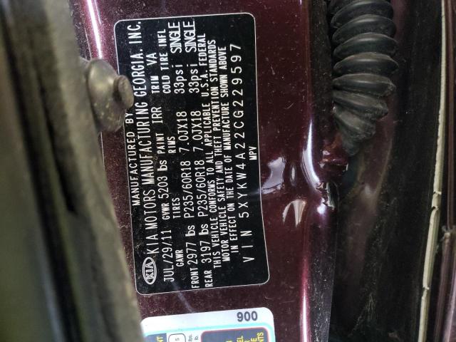 Photo 10 from auction – 2012 KIA SORENTO SX with VIN 5XYKW4A22CG229597