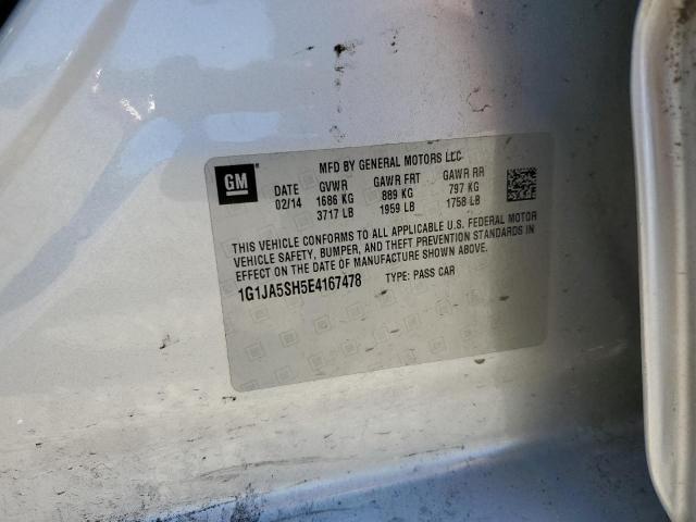 Photo 10 from auction – 2014 CHEVROLET SONIC LS with VIN 1G1JA5SH5E4167478