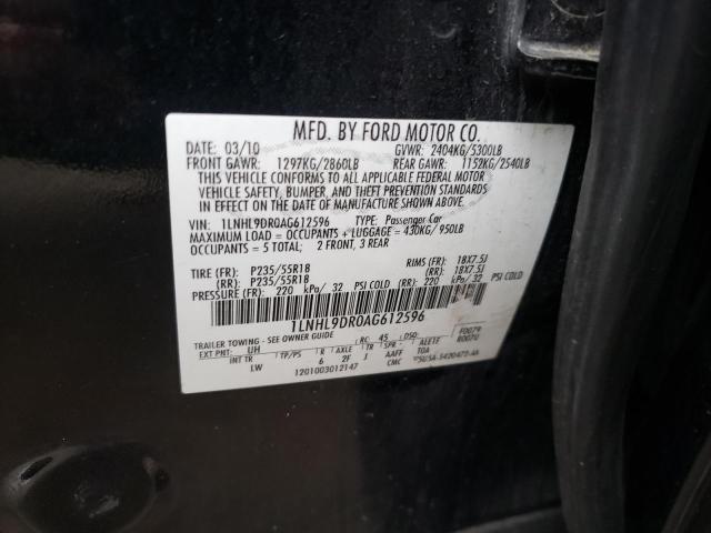 Photo 10 from auction – 2010 LINCOLN MKS with VIN 1LNHL9DR0AG612596