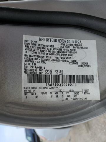 Photo 10 from auction – 2002 FORD TAURUS SES with VIN 1FAFP55SX2G215513