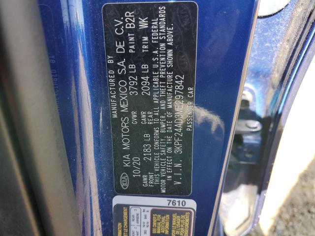 Photo 10 from auction – 2021 KIA FORTE FE with VIN 3KPF24AD3ME297842