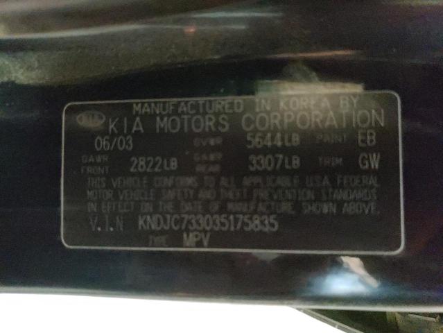 Photo 10 from auction – 2003 KIA SORENTO EX with VIN KNDJC733035175835