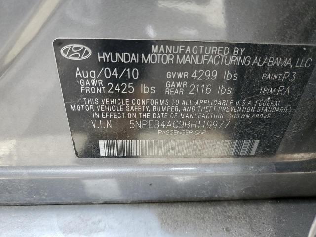 Photo 10 from auction – 2011 HYUNDAI SONATA GLS with VIN 5NPEB4AC9BH119977
