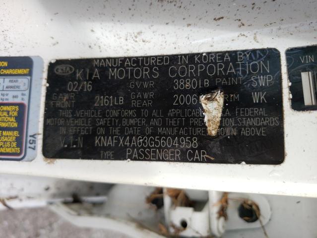 Photo 10 from auction – 2016 KIA FORTE LX with VIN KNAFX4A63G5604958