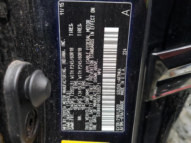 Photo 10 from auction – 2016 TOYOTA HIGHLANDER with VIN 5TDKKRFH0GS120571