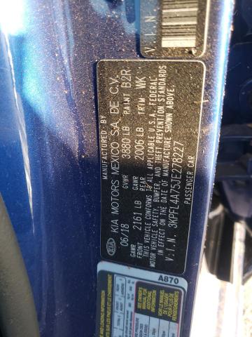Photo 10 from auction – 2018 KIA FORTE LX with VIN 3KPFL4A75JE278227