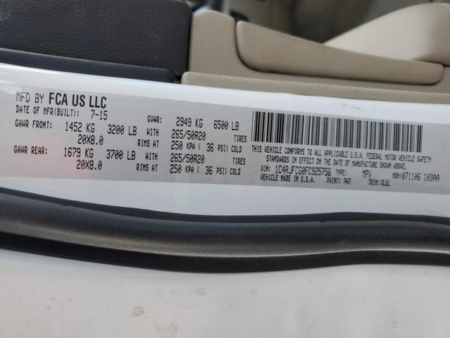 Photo 10 from auction – 2015 JEEP GRAND CHER with VIN 1C4RJFCG0FC925756