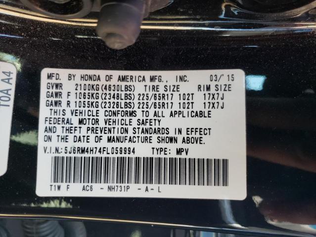 Photo 10 from auction – 2015 HONDA CR-V EXL with VIN 5J6RM4H74FL059994