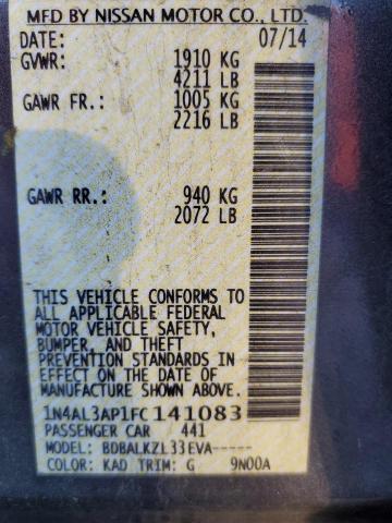 Photo 10 from auction – 2015 NISSAN ALTIMA 4D with VIN 1N4AL3AP1FC141083