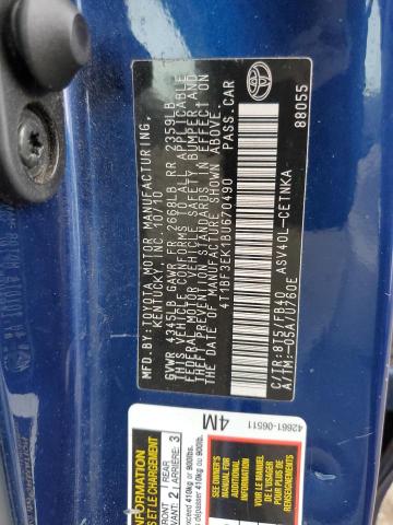 Photo 10 from auction – 2011 TOYOTA CAMRY BASE with VIN 4T1BF3EK1BU670490