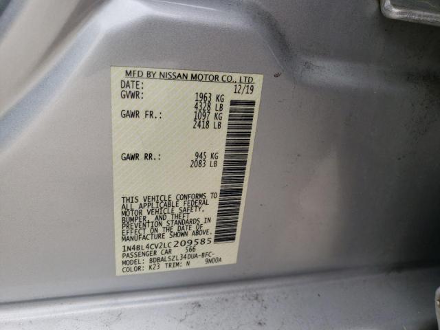 Photo 10 from auction – 2020 NISSAN ALTIMA SR with VIN 1N4BL4CV2LC209585