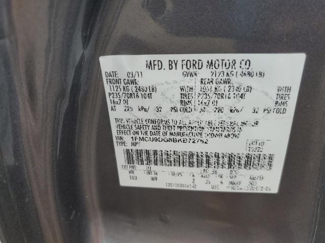 Photo 10 from auction – 2011 FORD ESCAPE XLT with VIN 1FMCU9DG8BKB72762