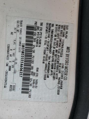 Photo 10 from auction – 2005 MERCURY SABLE LS P with VIN 1MEFM55S55A604357