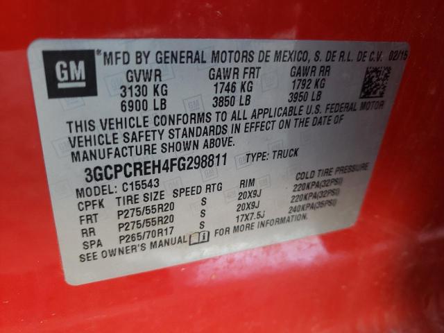 Photo 10 from auction – 2015 CHEVROLET SILVERADO with VIN 3GCPCREH4FG298811
