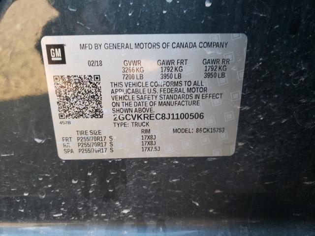 Photo 10 from auction – 2018 CHEVROLET SILVERADO with VIN 2GCVKREC8J1100506
