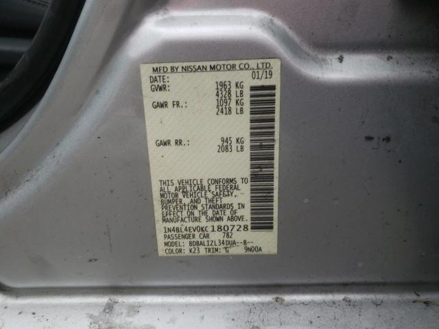 Photo 10 from auction – 2019 NISSAN ALTIMA SL with VIN 1N4BL4EV0KC180728