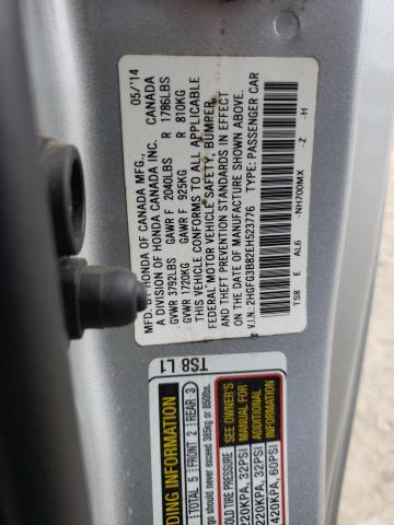 Photo 10 from auction – 2014 HONDA CIVIC EX with VIN 2HGFG3B82EH523776