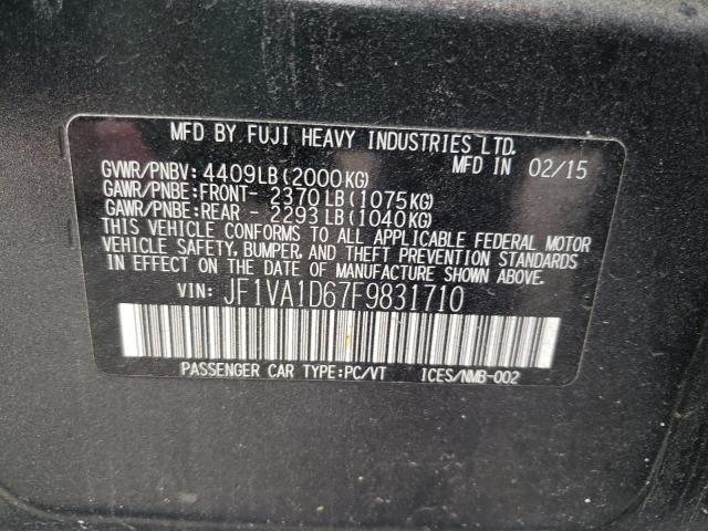 Photo 10 from auction – 2015 SUBARU WRX PREMIU with VIN JF1VA1D67F9831710