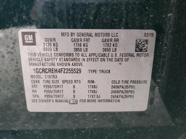 Photo 10 from auction – 2015 CHEVROLET SILVERADO with VIN 1GCRCREH4FZ255529