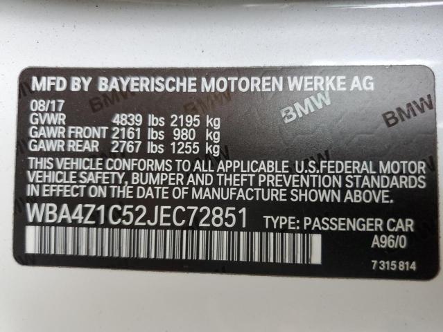 Photo 10 from auction – 2018 BMW 430I with VIN WBA4Z1C52JEC72851