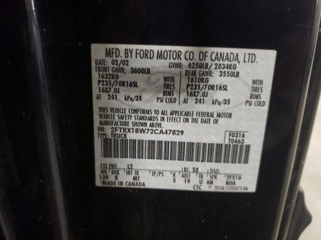 Photo 10 from auction – 2002 FORD F150 with VIN 2FTRX18W72CA47829