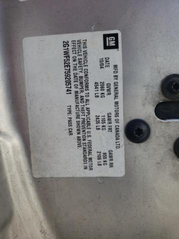 Photo 10 from auction – 2005 CHEVROLET IMPALA with VIN 2G1WF52E759205741