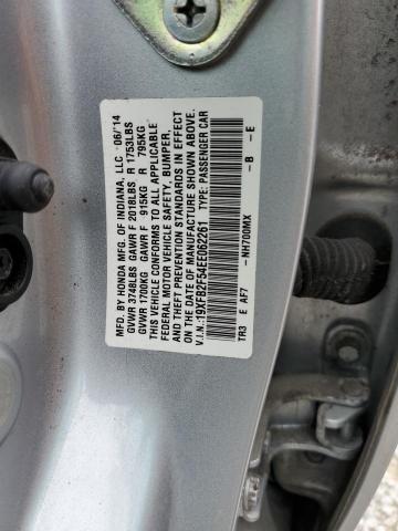 Photo 10 from auction – 2014 HONDA CIVIC LX with VIN 19XFB2F54EE062261