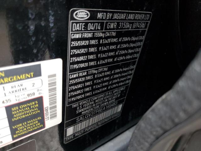 Photo 10 from auction – 2014 LAND ROVER RANGE ROVE with VIN SALGV3TF6EA169483