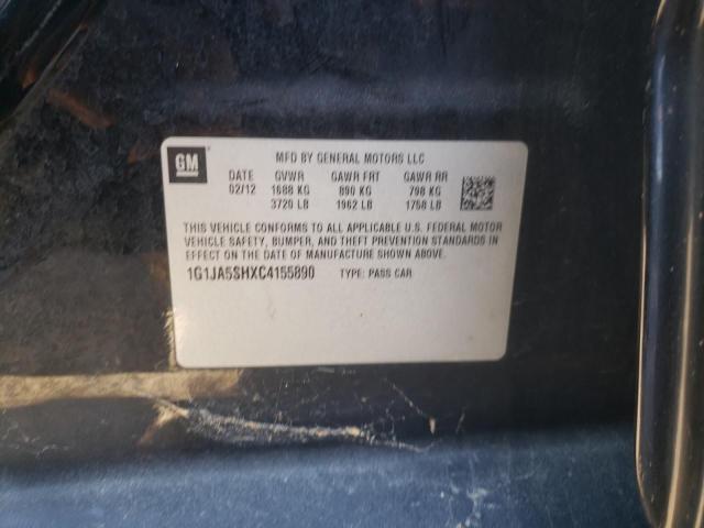 Photo 10 from auction – 2012 CHEVROLET SONIC LS with VIN 1G1JA5SHXC4155890