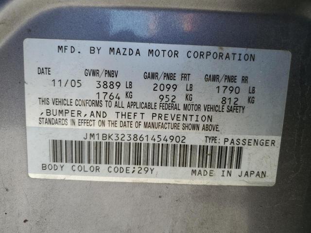 Photo 10 from auction – 2006 MAZDA 3 S with VIN JM1BK323861454902