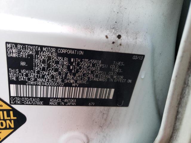 Photo 10 from auction – 2013 TOYOTA RAV4 LIMIT with VIN JTMYFREV4DD006702