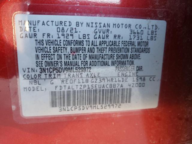 Photo 10 from auction – 2021 NISSAN KICKS SR with VIN 3N1CP5DV9ML529972