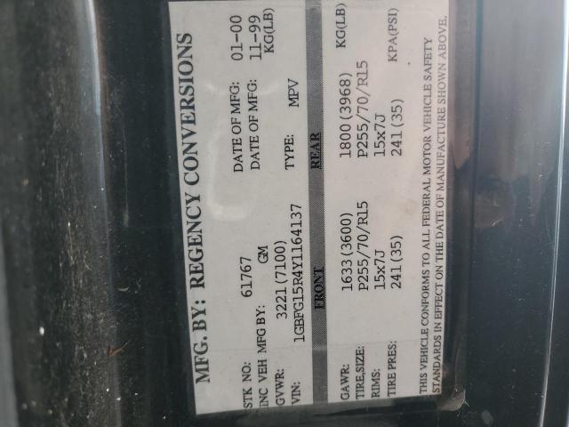 Photo 10 from auction – 2000 CHEVROLET EXPRESS G1 with VIN 1GBFG15R4Y1164137