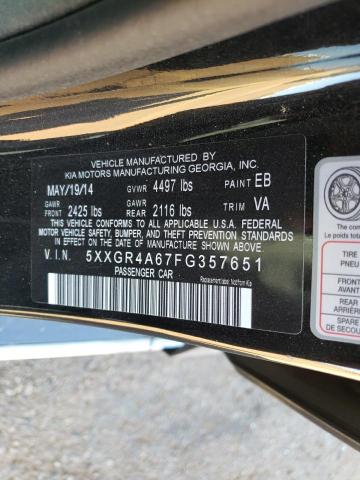 Photo 10 from auction – 2015 KIA OPTIMA SX with VIN 5XXGR4A67FG357651