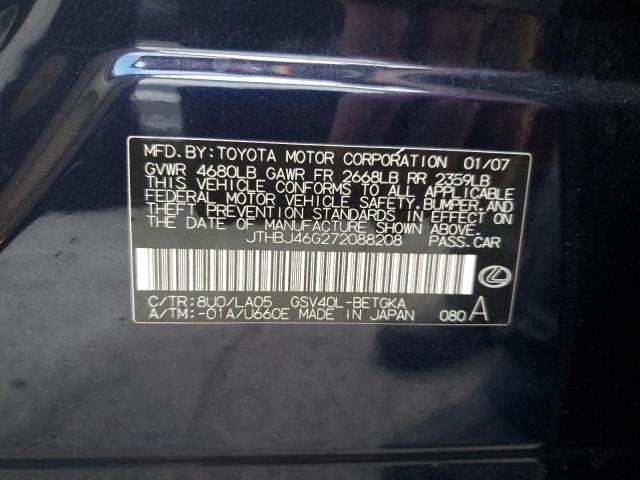 Zdjęcie 10 z aukcji – 2007 LEXUS ES 350 z VIN JTHBJ46G272088208