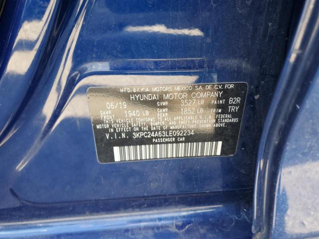 Photo 10 from auction – 2020 HYUNDAI ACCENT SE with VIN 3KPC24A63LE092234