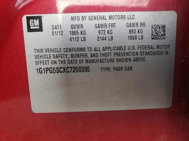 Photo 10 from auction – 2012 CHEVROLET CRUZE LT with VIN 1G1PG5SCXC7250395