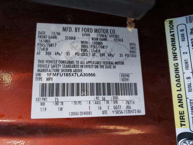 Photo 10 from auction – 2007 FORD EXPEDITION with VIN 1FMFU185X7LA30566