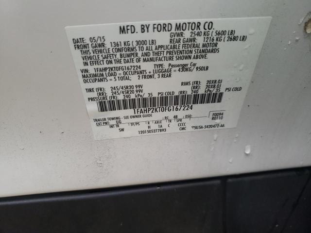 Photo 10 from auction – 2015 FORD TAURUS SHO with VIN 1FAHP2KT0FG167224