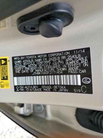 Photo 10 from auction – 2015 LEXUS ES 350 with VIN JTHBK1GG0F2171404